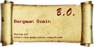 Bergman Ozmin névjegykártya